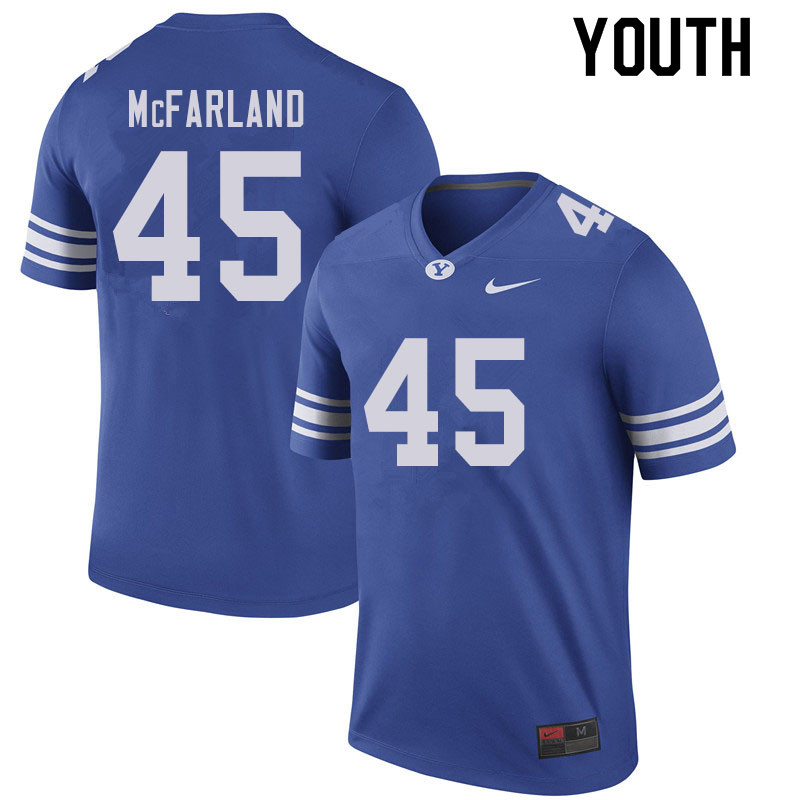 Youth #45 Darius McFarland BYU Cougars College Football Jerseys Sale-Royal - Click Image to Close